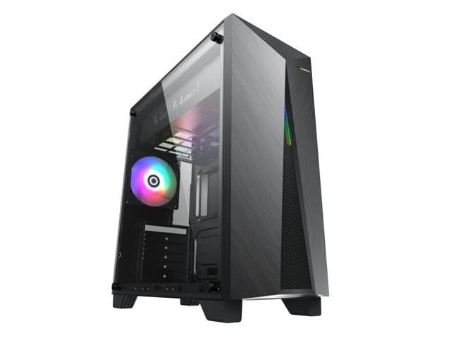 GameMax Nova N6 ATX Mid Tower Black with Tempered Glass Side Panel and USB 3.2 Gen 1 Type-A, USB 2.0 Type-A Front Panel image