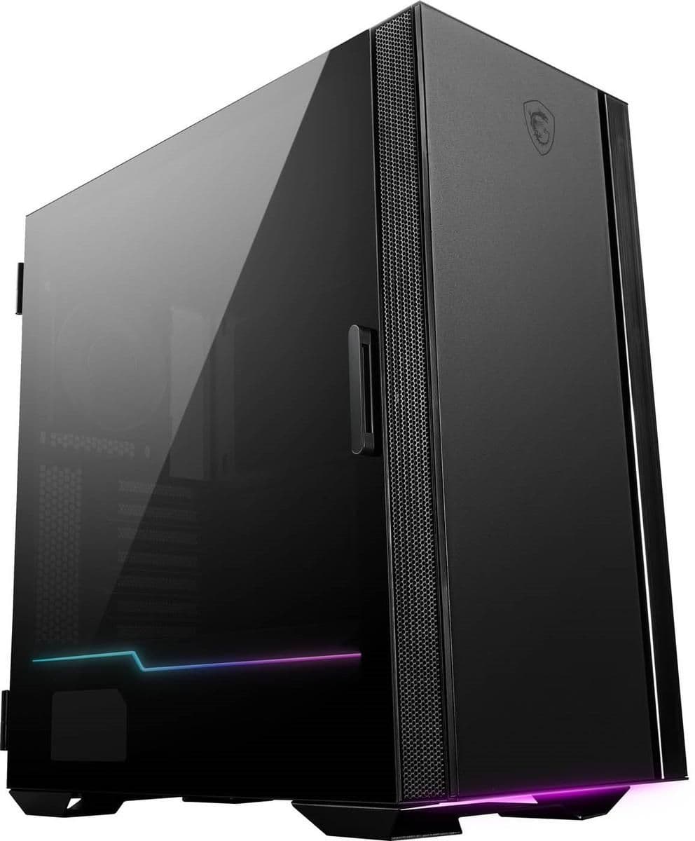 MSI MPG Quietude 100S ATX Mid Tower Black Tempered Glass Side Panel, USB 3.2 Gen 2x2 Type-C, USB 3.2 Gen 1 Type-A image