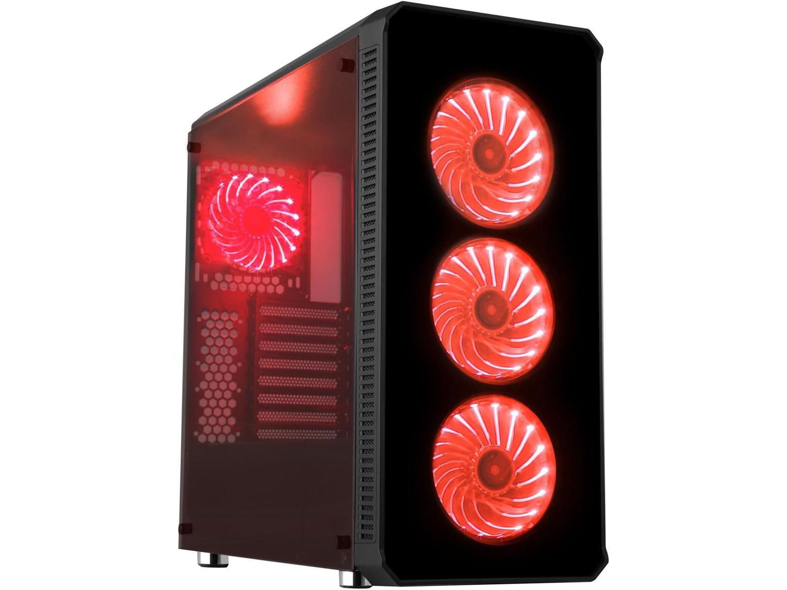 DIYPC Vanguard RGB ATX Mid Tower Black Tempered Glass image