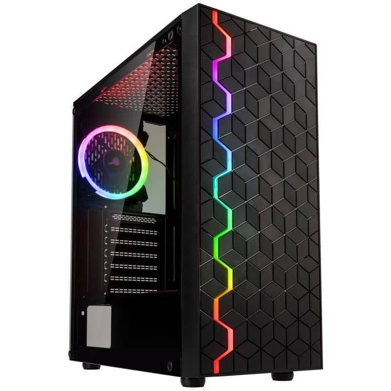 KOLINK Inspire K8 ATX Mid Tower Black Tempered Glass Side Panel, USB 3.2 Gen 1 Type-A, USB 2.0 Type-A image