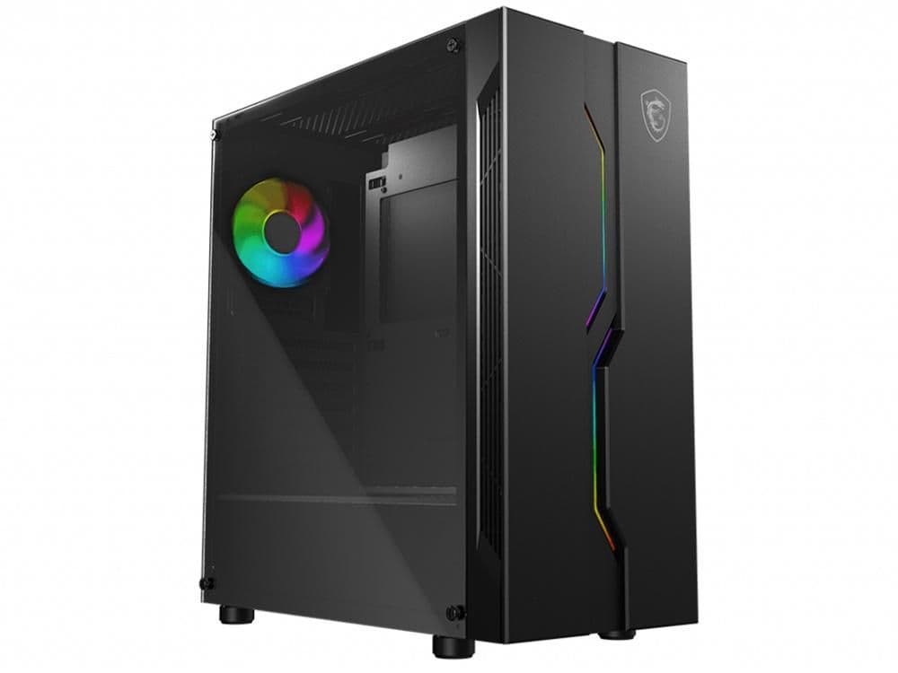 MSI MAG VAMPIRIC 010X ATX Mid Tower Black Tempered Glass Side Panel, USB 3.2 Gen 1 Type-A, USB 2.0 Type-A image