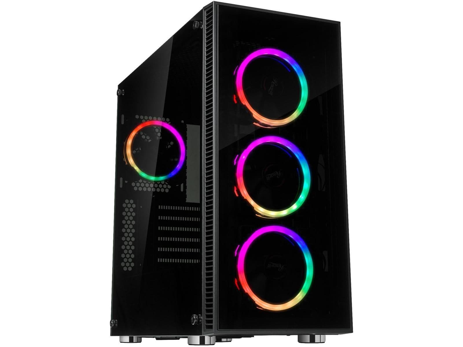 Rosewill CULLINAN V500 ATX Mid Tower Black Tempered Glass Side Panel, RGB, USB 3.2 Gen 1 Type-A image