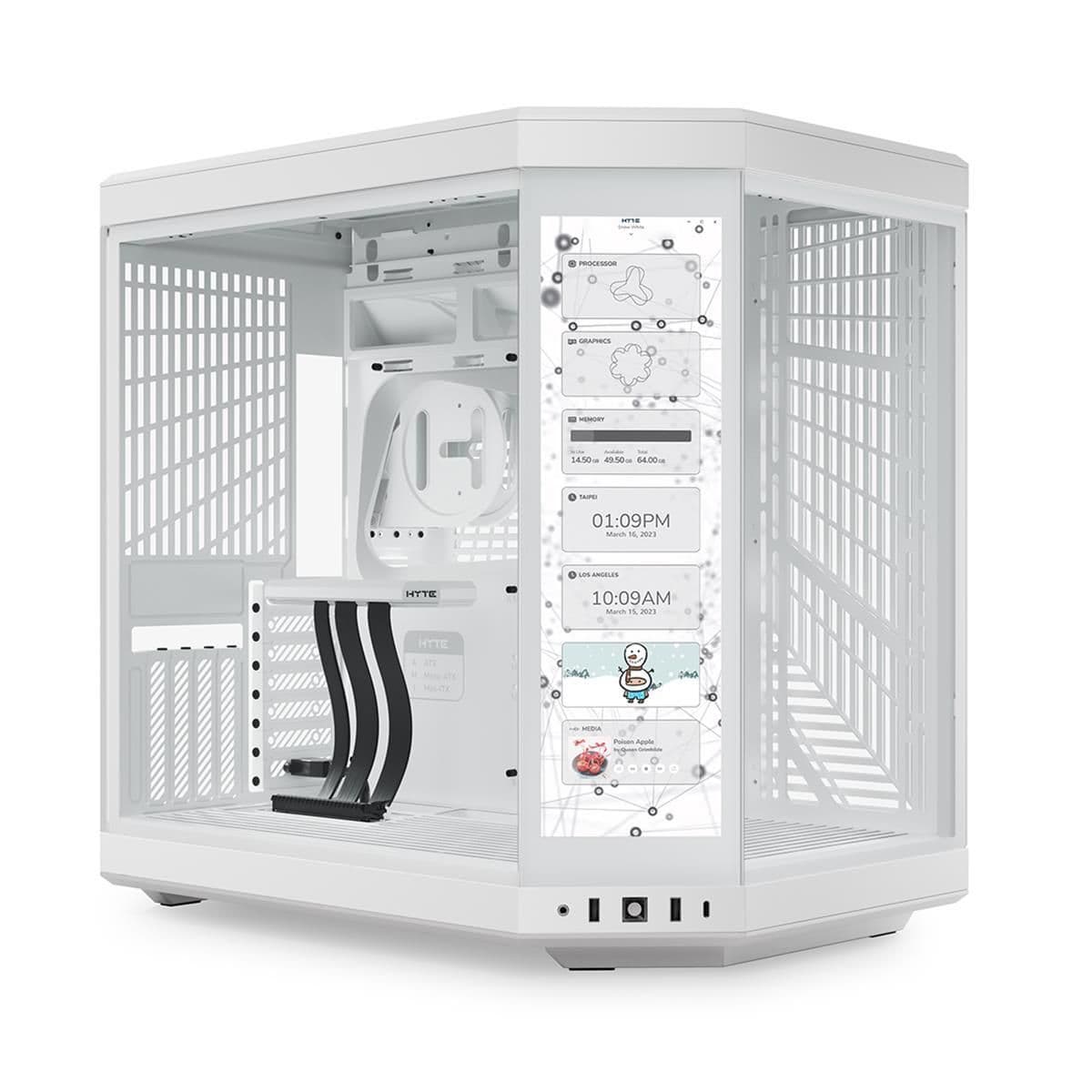 HYTE Y70 Touch ATX Mid Tower White with Tempered Glass Side Panel and USB 3.2 Gen 2 Type-C, USB 3.2 Gen 1 Type-A image
