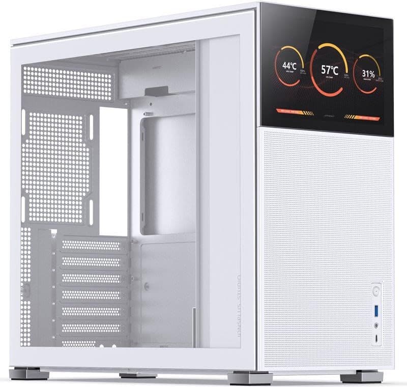 Jonsbo D41 ATX Mid Tower White Mesh Screen, Tempered Glass Side Panel image