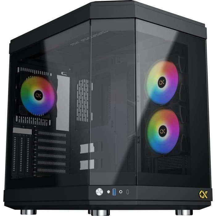 Xigmatek Cubi ARGB ATX Mid Tower Black Tempered Glass Side Panel, USB 3.2 Gen 2 Type-C, USB 3.2 Gen 1 Type-A main image