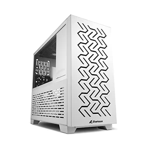 SHARKOON MS-Z1000 Micro ATX Mid Tower White Tempered Glass Side Panel with USB 3.2 Gen 1 Type-A Front Panel image