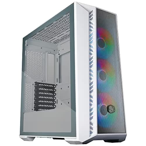 Cooler Master MasterBox 520 Mesh ATX Mid Tower White with Tempered Glass Side Panel and USB 3.2 Gen 2 Type-C, USB 3.2 Gen 1 Type-A image