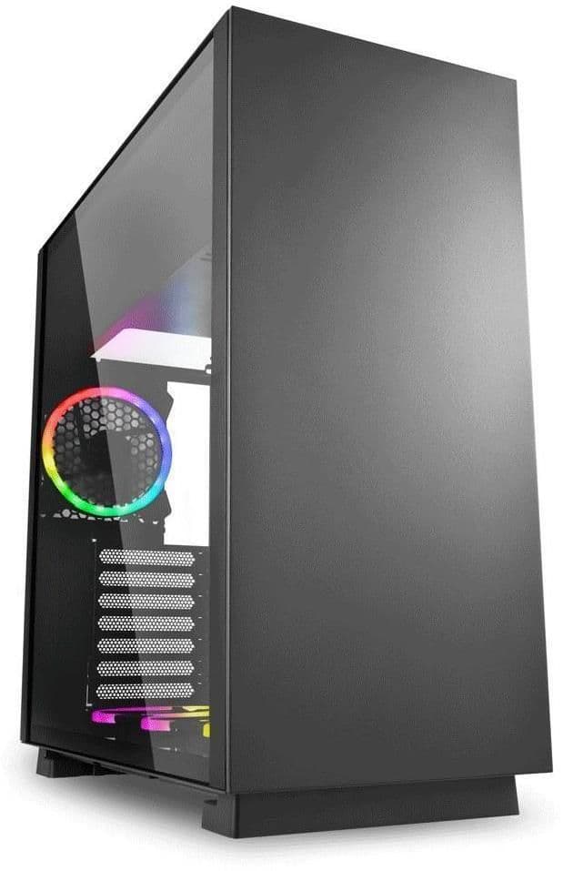 SHARKOON PURE STEEL RGB ATX Mid Tower Black with Tempered Glass Side Panel and USB 3.2 Gen 1 Type-A main image