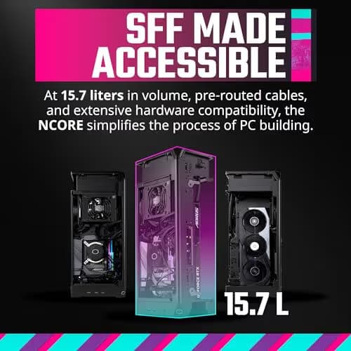 Cooler Master NCORE 100 MAX Mini-ITX Tower Gold with Mesh Side Panel and 850 W Power Supply image