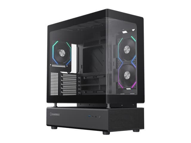 GameMax N80 ATX Mid Tower Black with Tempered Glass Side Panel, USB 3.2 Gen 2 Type-C, USB 3.2 Gen 1 Type-A, and Dimensions: 439 x 240.5 x 530 main image
