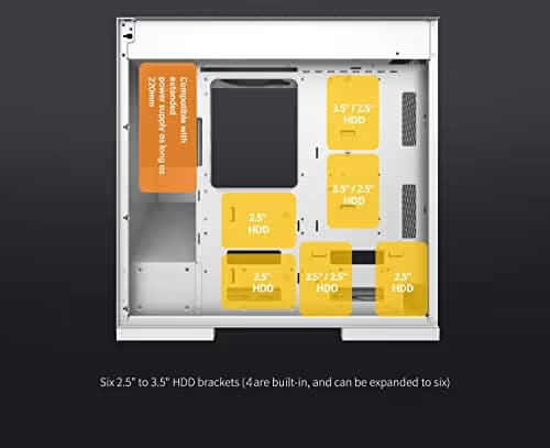 Geometric Future Model 8 ATX Mid Tower Black / White Tinted Tempered Glass Side Panel image