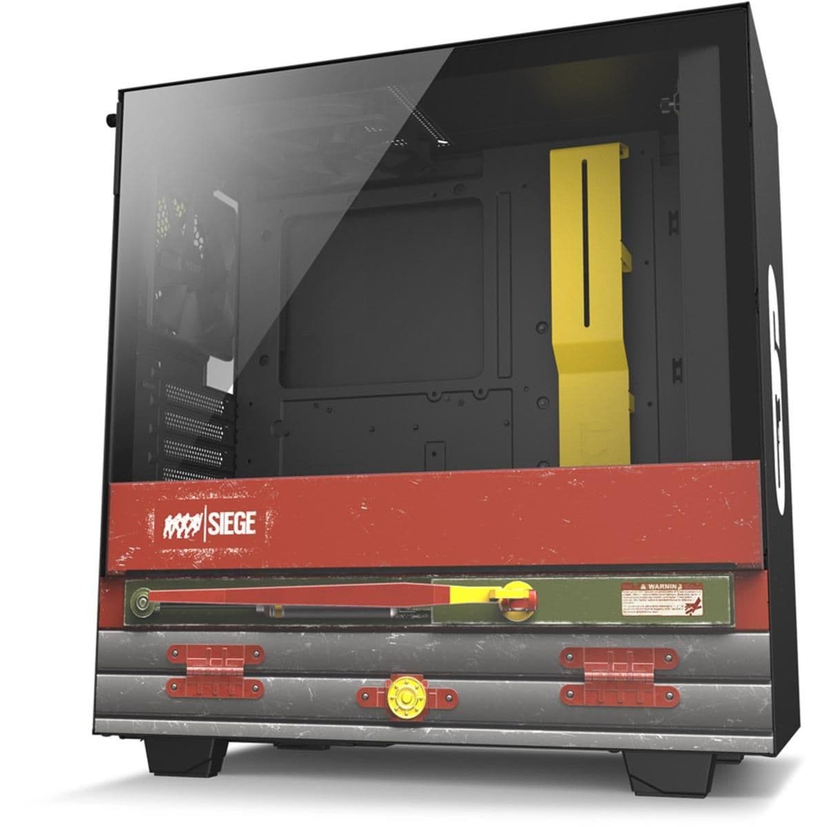 NZXT H510 Siege ATX Mid Tower Red / Black Tempered Glass Side Panel image