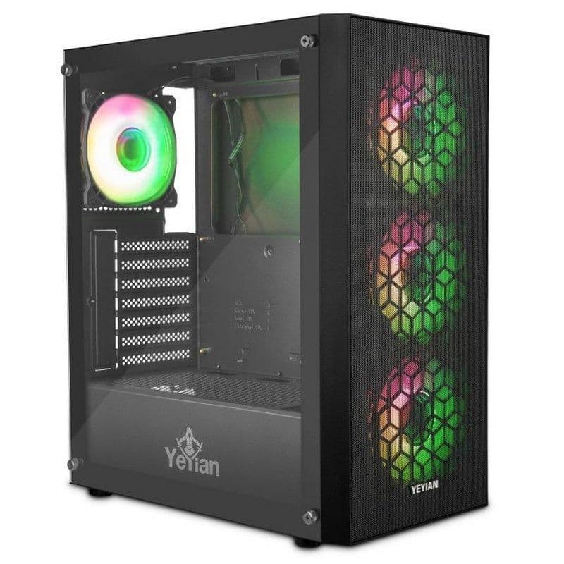 YEYIAN Dragoon ATX Mid Tower Black with Tempered Glass Side Panel and USB 3.2 Gen 1 Type-A, USB 2.0 Type-A Front Panel main image