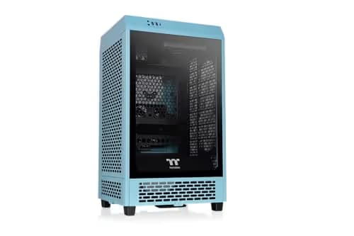 Thermaltake The Tower 200 Mini-ITX Tower Turquoise Tempered Glass Side Panel image