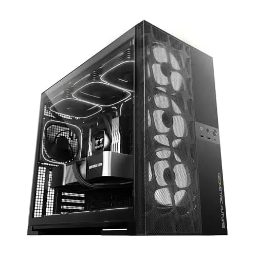 Geometric Future Model 5 Vent ATX Mid Tower Black Tempered Glass Side Panel, USB 3.2 Gen 2x2 Type-C, USB 3.2 Gen 1 Type-A main image