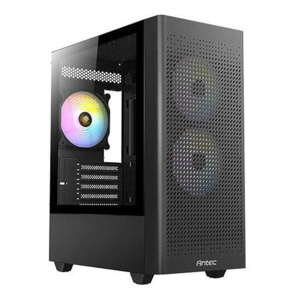 Antec NX500M ARGB Micro ATX Mini Tower Black with Tempered Glass Side Panel and USB 3.2 Gen 1 Type-A, USB 2.0 Type-A image