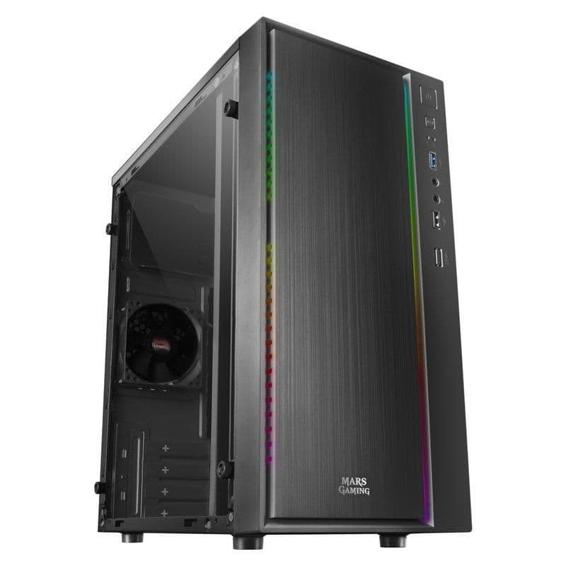 Mars Gaming MCM MicroATX Mini Tower Black Tempered Glass Side Panel image