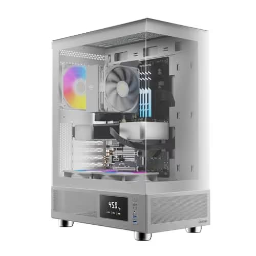 GAMDIAS ATLAS E1 ATX Mid Tower White with Tempered Glass Side Panel and USB 3.2 Gen 1 Type-A Front Panel image