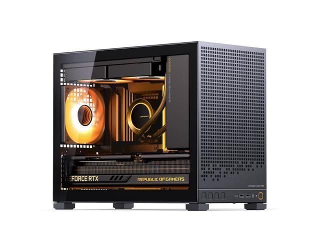 Jonsbo D32 PRO Micro ATX Desktop Black Tempered Glass Side Panel, USB 3.2 Gen 2 Type-C, USB 3.2 Gen 1 Type-A image