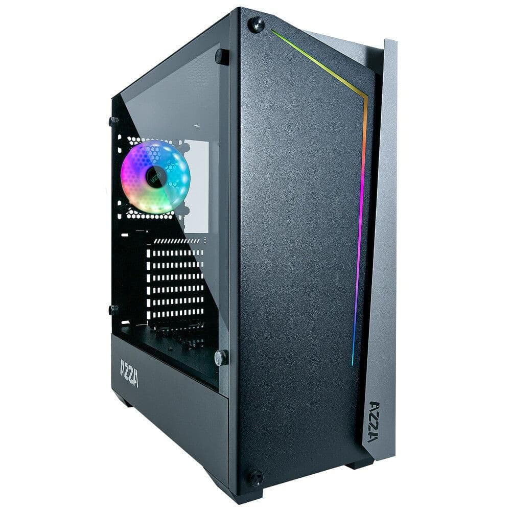 Azza Apollo 430 ATX Mid Tower Black with Tempered Glass Side Panel and USB 3.2 Gen 1 Type-A Front Panel image