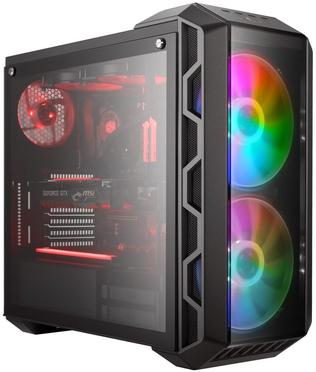 Cooler Master MasterCase H500 ARGB ATX Mid Tower Black with Tempered Glass Side Panel and USB 3.2 Gen 1 Type-A USB 2.0 Type-A image