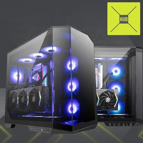 MSI MAG PANO 100R PZ ATX Mid Tower Black with Tempered Glass Side Panel and USB 3.2 Gen 2 Type-C, USB 3.2 Gen 1 Type-A image
