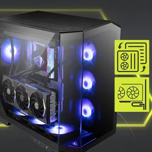 MSI MAG PANO 100R PZ ATX Mid Tower Black with Tempered Glass Side Panel and USB 3.2 Gen 2 Type-C, USB 3.2 Gen 1 Type-A image