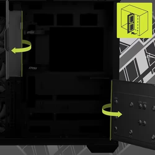 MSI MAG PANO 100R PZ ATX Mid Tower Black with Tempered Glass Side Panel and USB 3.2 Gen 2 Type-C, USB 3.2 Gen 1 Type-A image