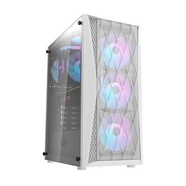 darkFlash DK352 ATX Mid Tower White with Tempered Glass Side Panel main image