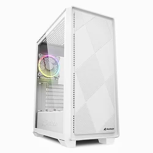 SHARKOON VS8 ATX Mid Tower White RGB Tempered Glass Side Panel main image