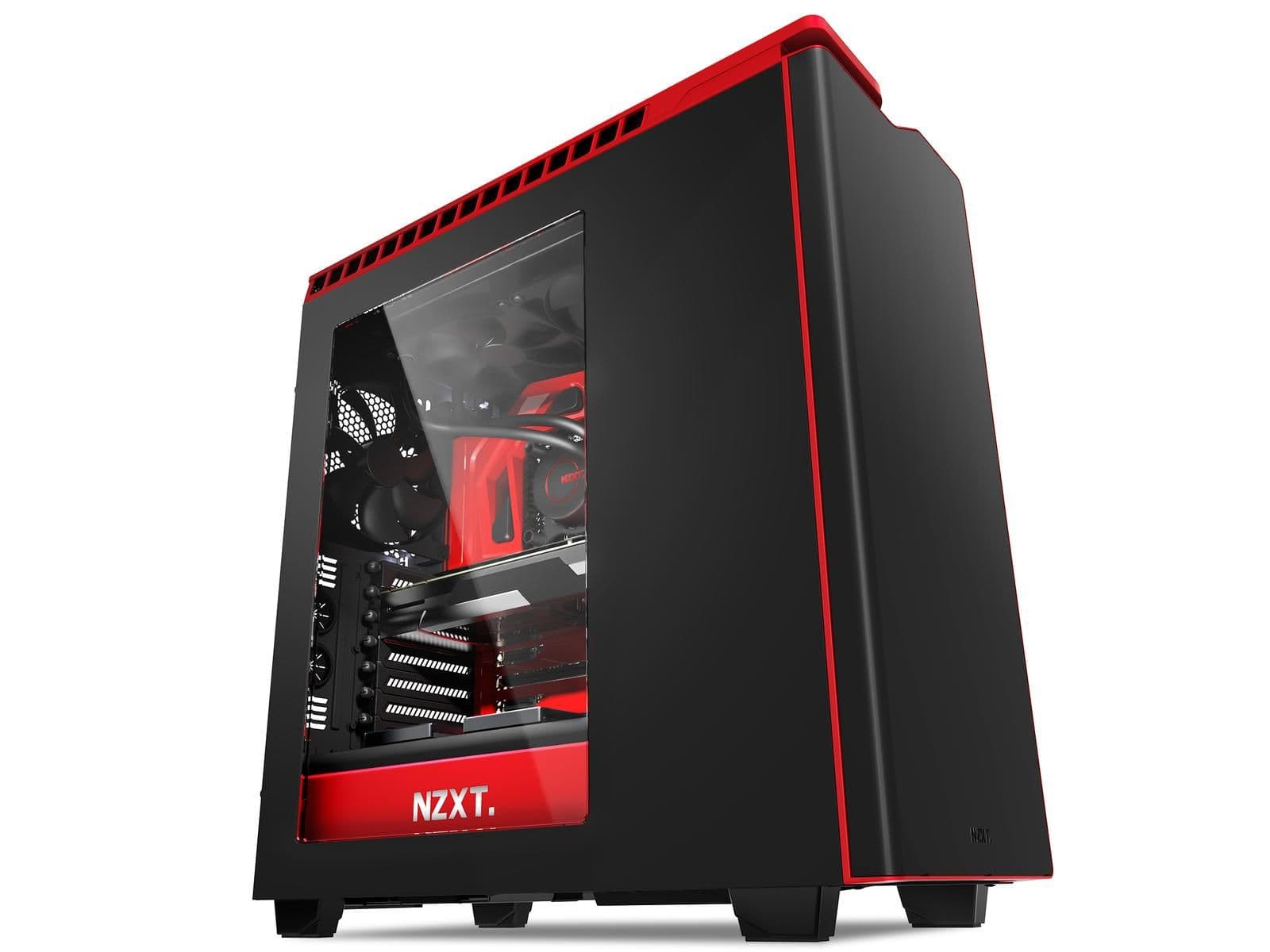 NZXT H440 ATX Mid Tower Black / Red Acrylic Side Panel, USB 3.2 Gen 1 Type-A USB 2.0 Type-A Front Panel main image