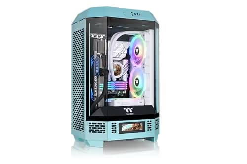 Thermaltake The Tower 300 MicroATX Mini Tower Tempered Glass Side Panel - Turquoise main image