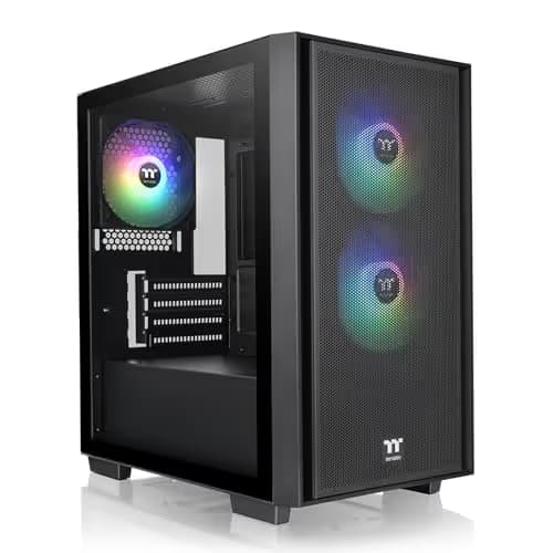 Thermaltake Versa H16 ARGB Micro ATX Mini Tower Black with Tempered Glass Side Panel and USB 3.2 Gen 1 Type-A, USB 2.0 Type-A main image