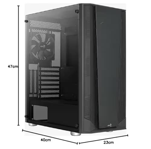 Aerocool Prism V1 ATX Mid Tower Black Tempered Glass Side Panel image