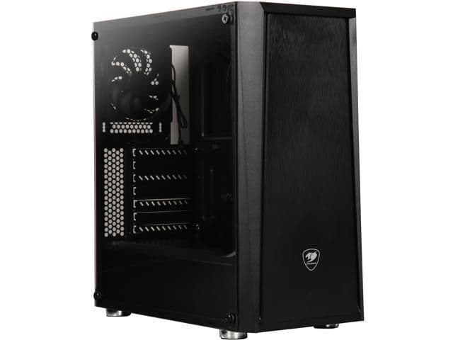 Cougar MX340 ATX Mid Tower Black with Tempered Glass Side Panel and USB 3.2 Gen 1 Type-A USB 2.0 Type-A Front Panel image