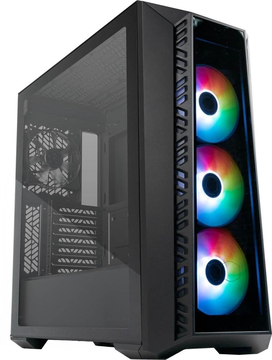 Cooler Master Masterbox 520 ATX Mid Tower Black Tempered Glass Side Panel, USB 3.2 Gen 2 Type-C, USB 3.2 Gen 1 Type-A image