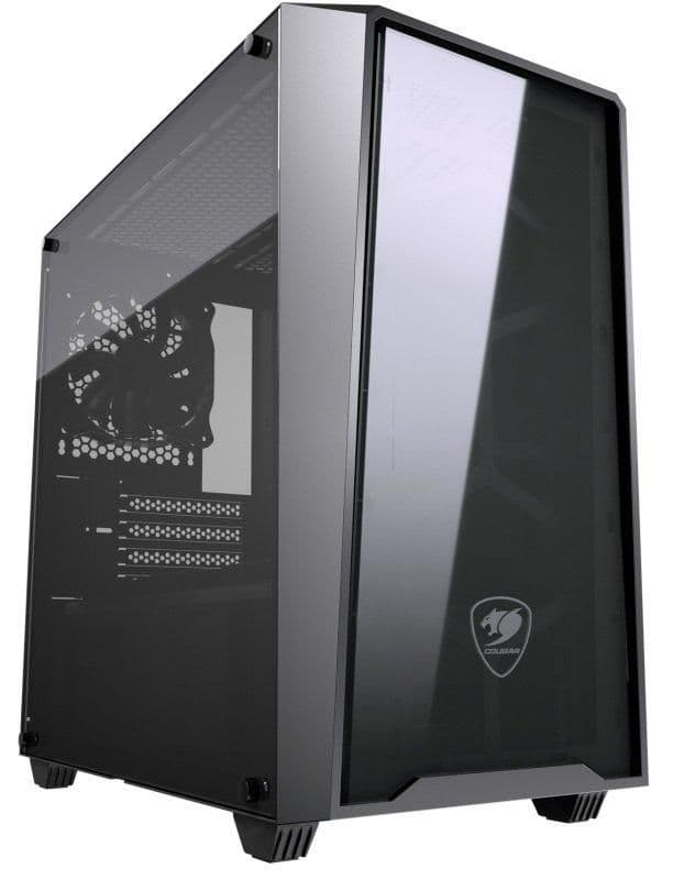 Cougar MG120 G Micro ATX Mini Tower Black Tempered Glass Side Panel, USB 3.2 Gen 1 Type-A and USB 2.0 Type-A image