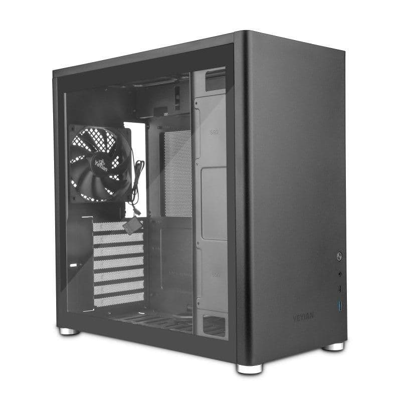 YEYIAN Hussar Plus ATX Mid Tower Black with Tempered Glass Side Panel and USB 3.2 Gen 1 Type-A image