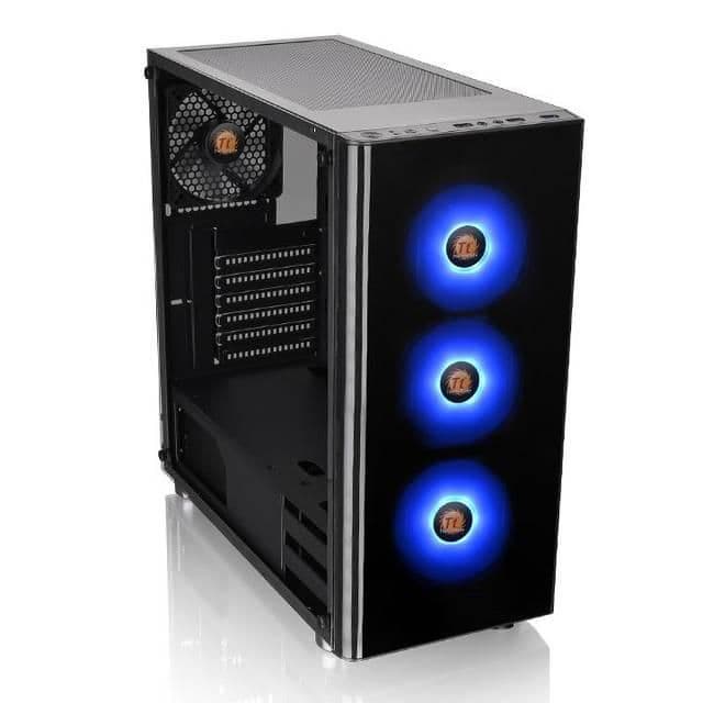 Thermaltake V200 RGB ATX Mid Tower Black with Tempered Glass Side Panel and Front Panel: USB 3.2 Gen 1 Type-A and USB 2.0 Type-A main image
