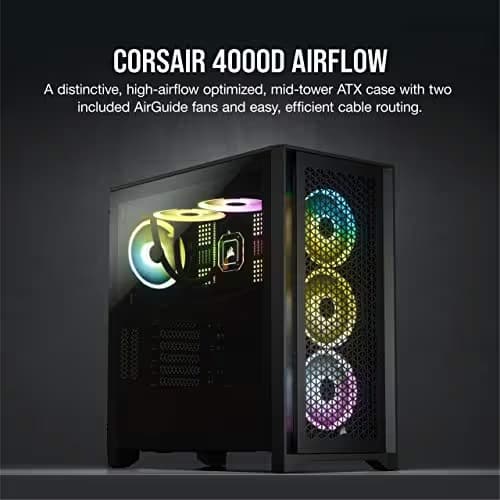Corsair 4000D Airflow ATX Mid Tower Teak Tempered Glass Side Panel image