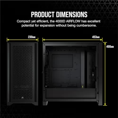 Corsair 4000D Airflow ATX Mid Tower Teak Tempered Glass Side Panel image