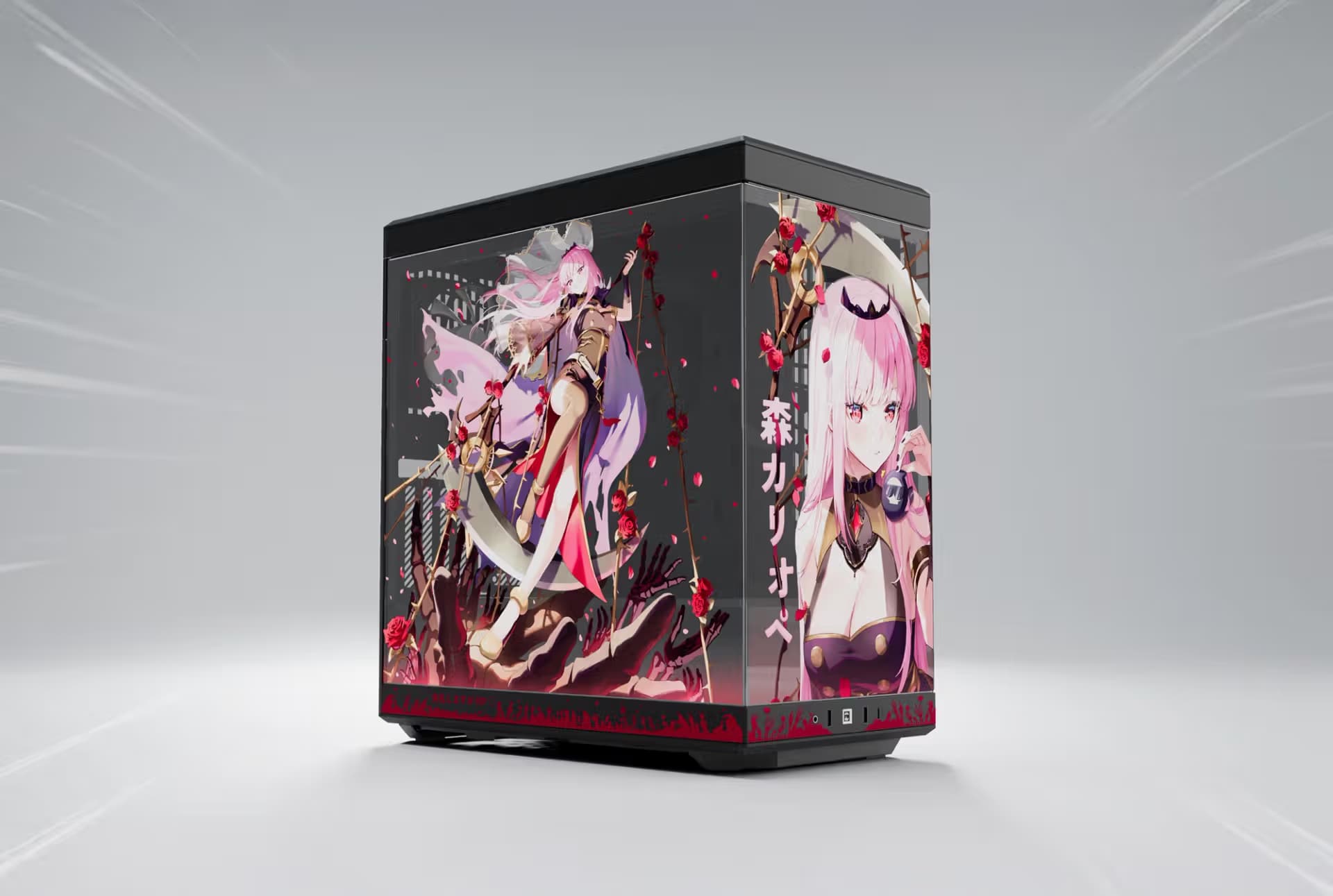 HYTE Mori Calliope Y40 ATX Mid Tower Black / Pink with Tempered Glass Side Panel image
