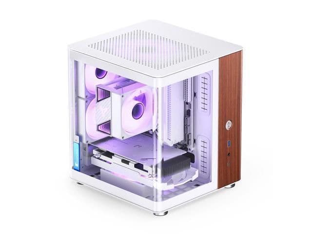 Jonsbo TK-0 Mini-ITX Desktop White Tempered Glass Side Panel, USB 3.2 Gen 2 Type-C, USB 3.2 Gen 1 Type-A image