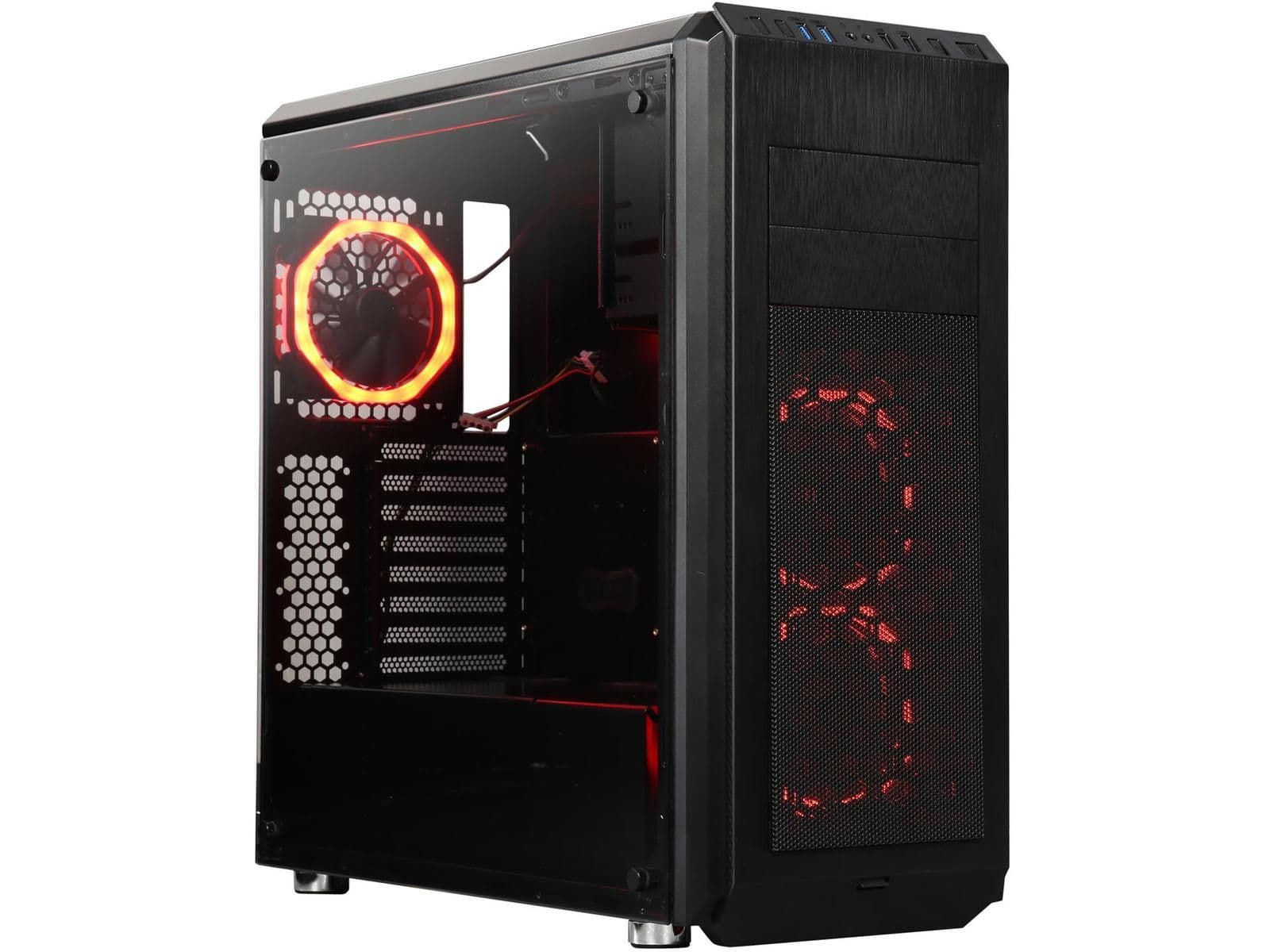 DIYPC Vanguard-V6-RGB ATX Mid Tower Black with Tempered Glass Side Panel and USB 3.2 Gen 1 Type-A, USB 2.0 Type-A main image