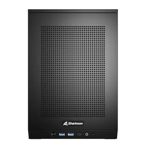 SHARKOON Rebel C20 Mini-ITX Desktop Black Mesh Side Panel, RGB image
