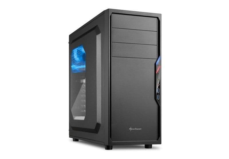 SHARKOON VS4-W ATX Mid Tower Black / Blue Acrylic Side Panel main image