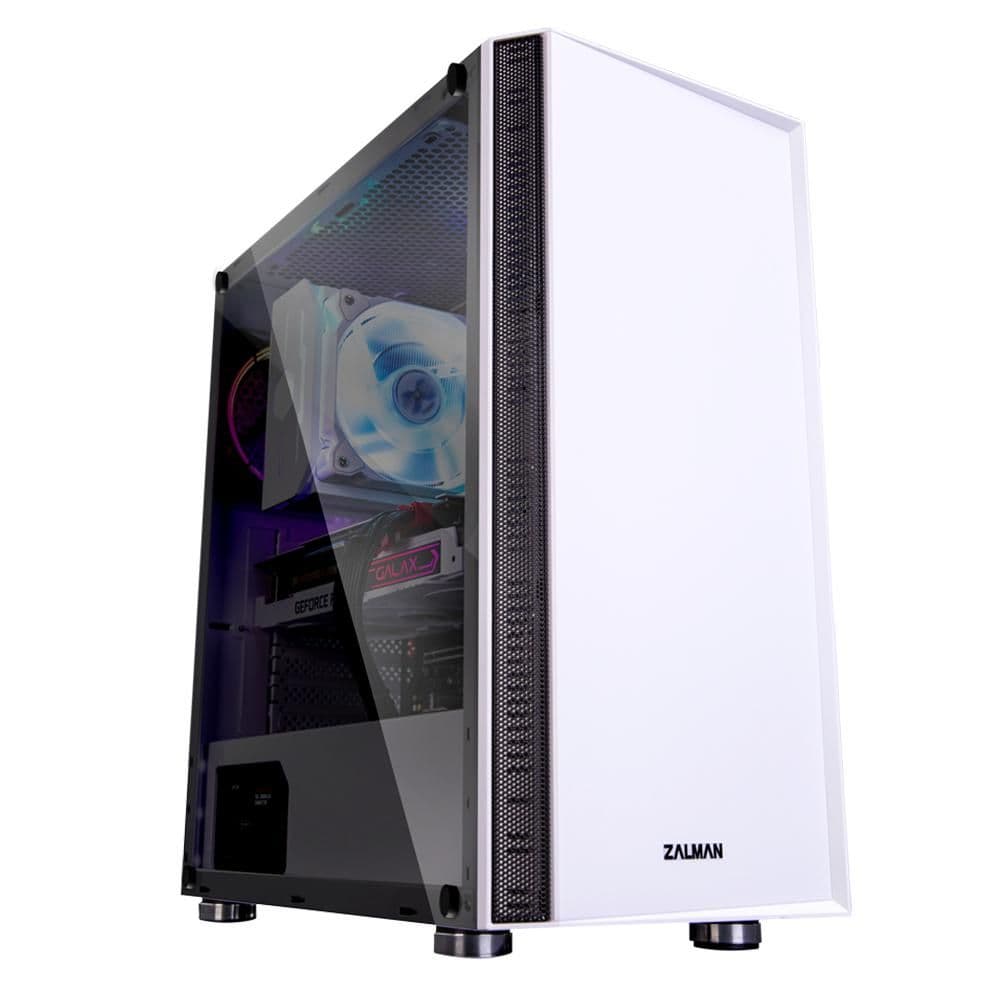 Zalman R2 ATX Mid Tower White / Black with Tempered Glass Side Panel and USB 3.2 Gen 1 Type-A, USB 2.0 Type-A main image