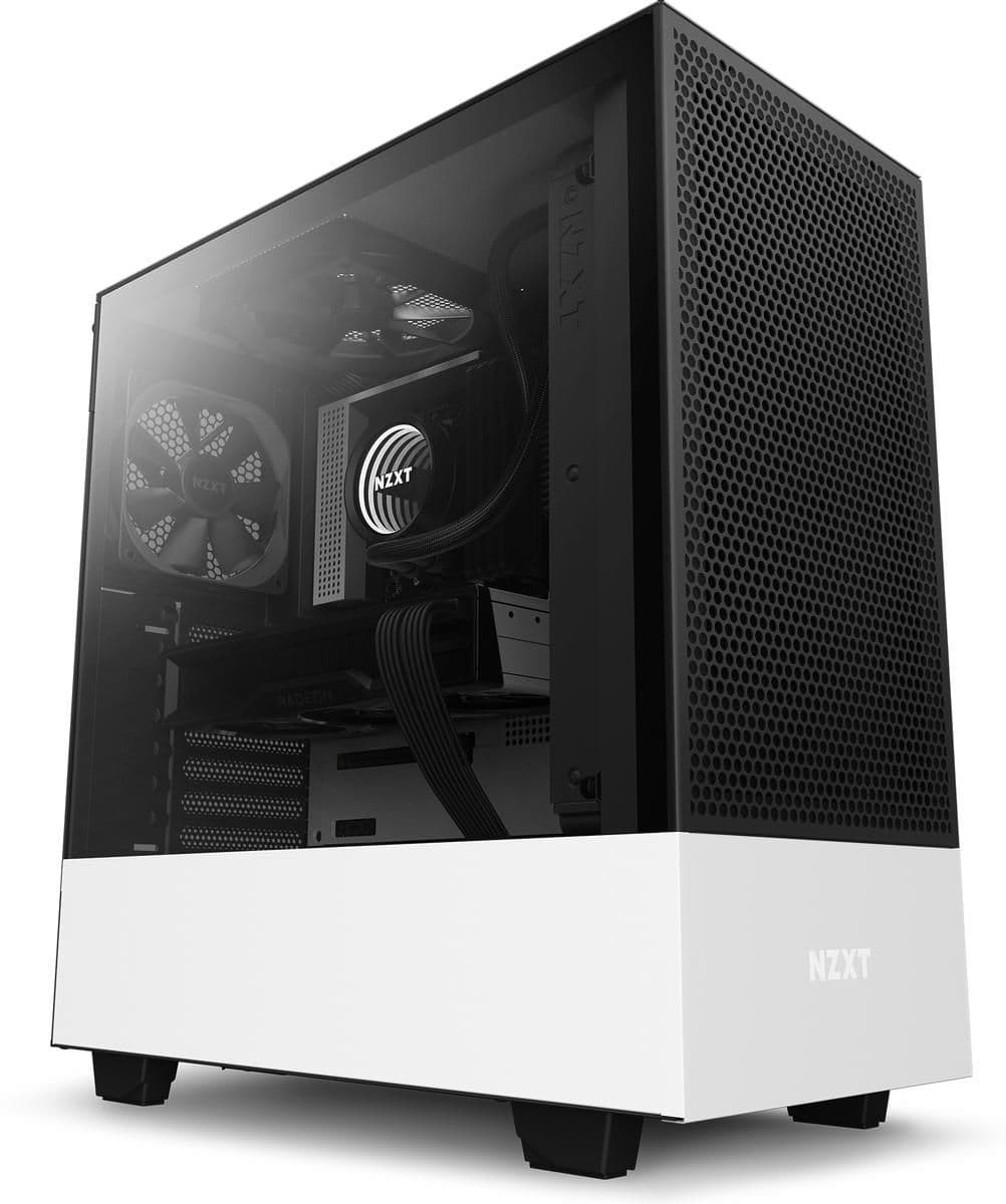 NZXT H510 Flow ATX Mid Tower White Tempered Glass Side Panel, USB 3.2 Gen 2 Type-C, USB 3.2 Gen 1 Type-A main image