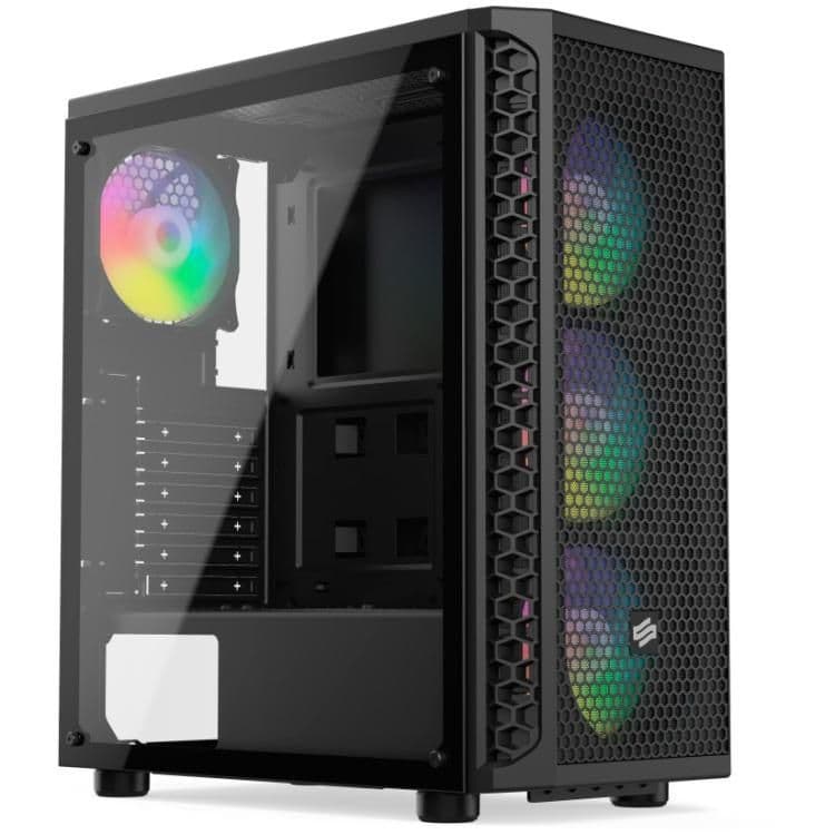 SilentiumPC Signum SG1V EVO ATX Mid Tower Black Tempered Glass ARGB image