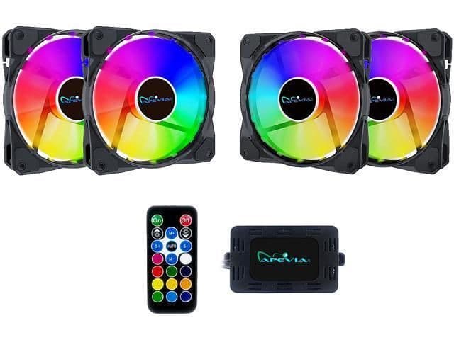 Apevia FrostBlade 120mm Black RGB 4-Pack main image